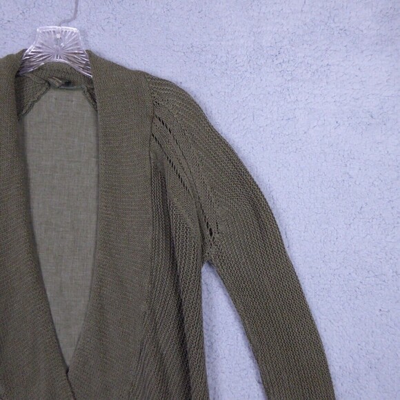 PRANA Cardigan Women's Small Olive Green Breathe Open Front Open Knit Outdoor - Picture 3 of 11